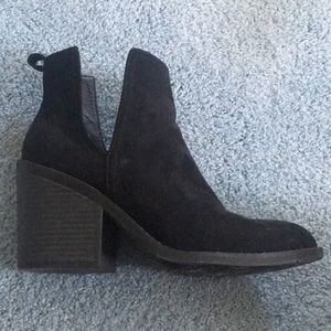 Black Suede Cutout Booties